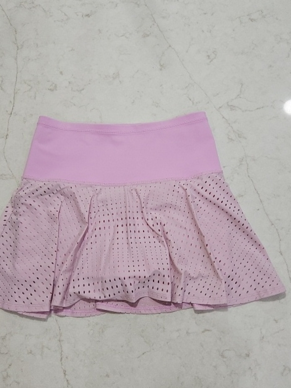 Athleta Light Pink Mesh Skater Skirt